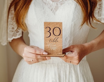 Wooden Table Number for Wedding Party Décor, Wedding Table Numbers with Stands, Minimalist Wedding Centerpiece for Wedding Table Party