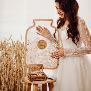 Personalized Acrylic Wedding Guest Book Alternative: Drop Box Sign