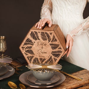 Boîte pour cartes de mariage, Boîte pour cartes de voeux pour fête d'anniversaire, Boîte pour cartes en bois personnalisée pour les 16 ans, Boîte pour cartes de Quinceanera personnalisée, Tirelire