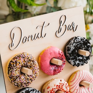 Donut Wall for Wedding, Personalized Wedding Table Decor, Donut Wall Art with Funny Quote, Pastry Display Stand for Wedding Party