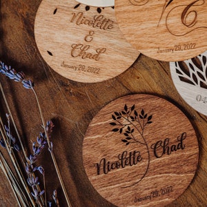 Bomboniere per ospiti in grandi quantità - Sottobicchieri personalizzati - Regali personalizzati per sottobicchieri per feste - Decorazioni rustiche per matrimoni