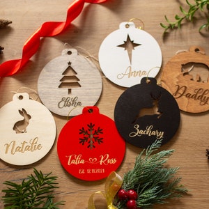 Personalized Christmas Ornaments - Winter Wedding Favors - Nordic Holiday Décor - Rustic Christmas Décor - Christmas Tree Decorations