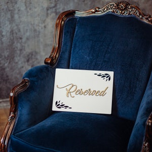 Rustic Wedding Reserved Sign: Engraved Baltic Birch, Custom Text Available