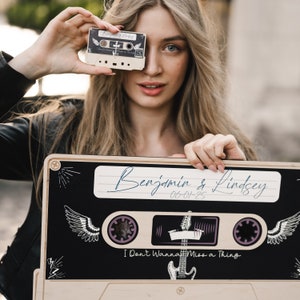 Libro degli ospiti per matrimoni in cassetta: tema rock