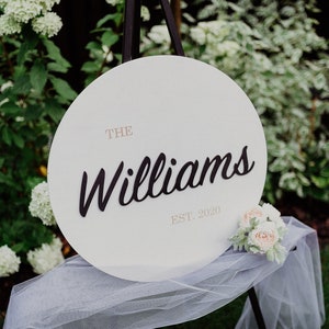 Custom Wood Wedding Guest Book Sign - Family Name Sign