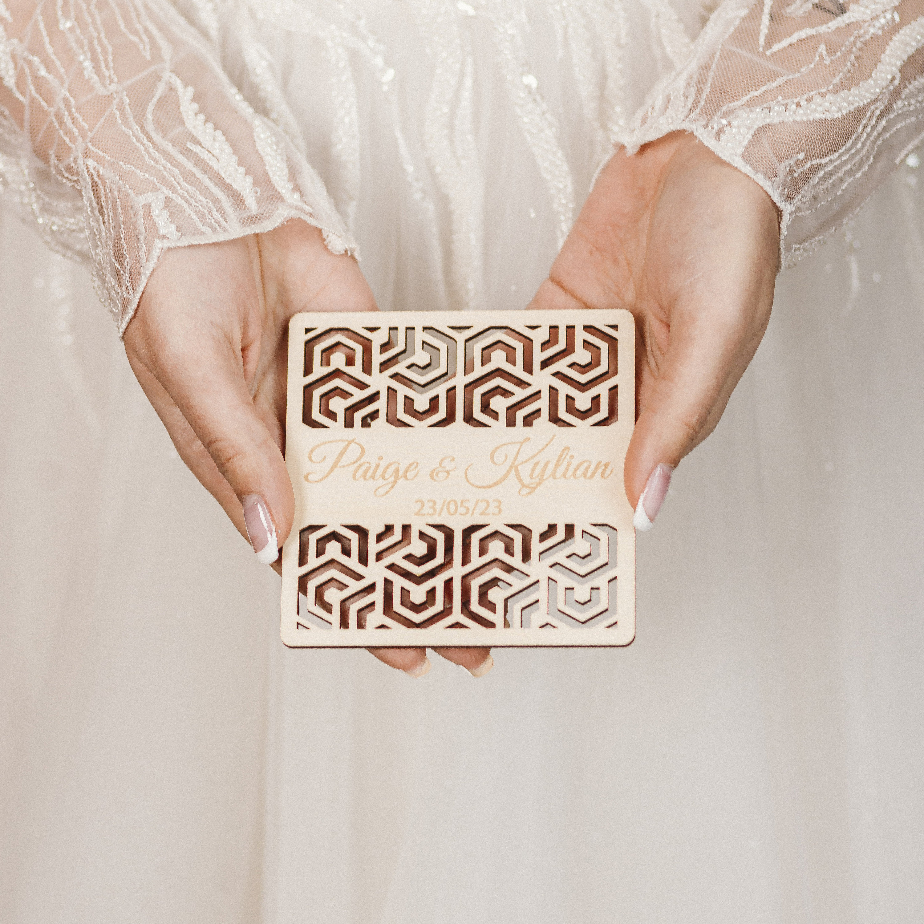 Personalized Wedding Coasters: Engraved Wood Favors for Guests in Bulk