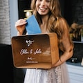 Personalized Rustic Wedding Card Box: Wooden Anniversary Keepsake product logo