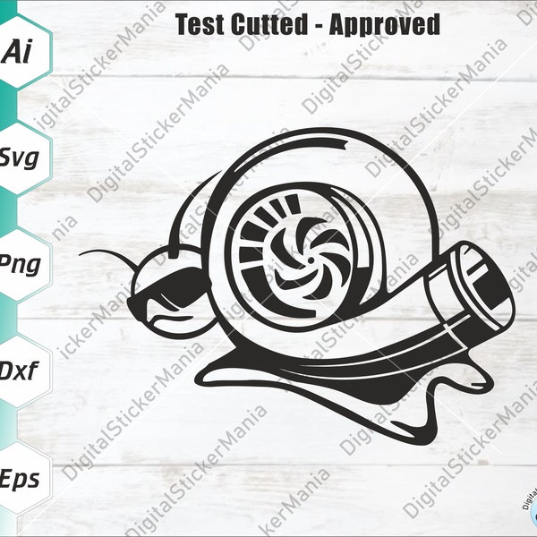 Turbo snail svg, Snail with turbo shell, Cool slug, Speed hustle, Racing, Tuning, Car sticker decal, Cricut cut file, Svg, Dxf, Eps, Ai, Png