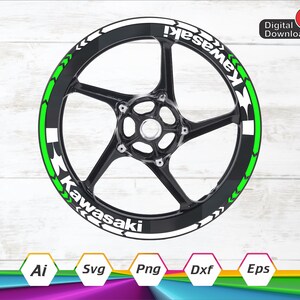 Rim Stripes Digital Vector Svg, Wheel Stickerskawasaki, Rim ...