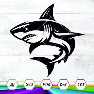 Shark svg png dxf eps ai| vector graphic cut file laser engrave files clip art stencil | instant digital download commercial use