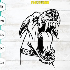 Angry Dog Barking Svg, Guard Dog Svg, Dangerous Dog Head Svg, Growling Dog Svg, Teeth Show Mean Mad, Decal, Cricut, Silhouette, Png, Eps, Ai