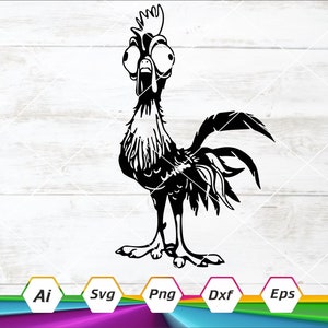 Moana Svg, Hei Hei svg, Funny Chicken Svg, Crazy chicken Svg, Cartoon rooster svg, Cricut cut file, Digital download, Svg, Dxf, Eps, Ai, Png