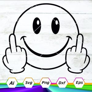 Cara sonriente SVG, cara feliz SVG, vete a la mierda SVG, clipart de cara feliz, cara feliz retro PNG, solo buenas vibras. Archivo de corte Cricut, Silhouette Cameo