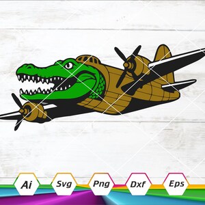 Bombardiere Coccodrillo SVG, Cervello Marcio Svg, File Silhouette Coccodrillo Bombardiere Silhouette DXF File di Taglio, Eps, Dxf, PNG, Ai