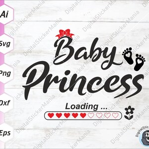 Baby Prinzessin svg, Geschenk für schwangere Frau, T-Shirt-Ideen, Рibbon, Gänseblümchen, Aufladen, Kleinkind, Cricut Schnittdatei, Ai, svg, eps, dxf, png