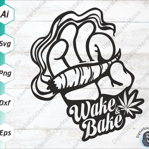 Hand rauchen SVG | Unkraut Blätter SVG | 420 Hanf Ganja Gelenk-Hasch-Topf entsteint | Schnitt Dateien druckbare Clip Art digitale Dxf CRD Eps