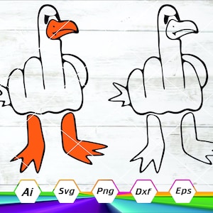 Mittelfinger Ente geschnitten, Clip Art Clip Art Schablone, Flip off off svg png eps ai Datei