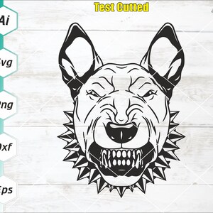 Svg de chien en colère qui aboie, Svg de chien de garde, tête de chien dangereux, Svg de chien qui grogne, Teeth Show Mean Mad, sticker, Cricut, Silhouette, Png, Eps, Ai