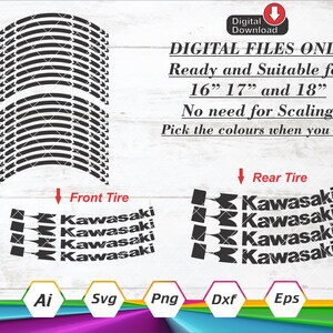 Rim Stripes Digital Vector Svg, Wheel Stickerskawasaki, Rim ...