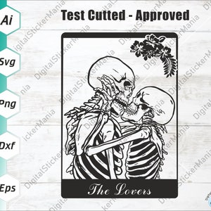 The Lovers Svg, tarotkaart Svg, skelet liefde Svg, schedel Svg, skelet Svg, schedel Png, tarotkaarten Png, Vector Clipart Dxf, Png, Eps, Ai Svg