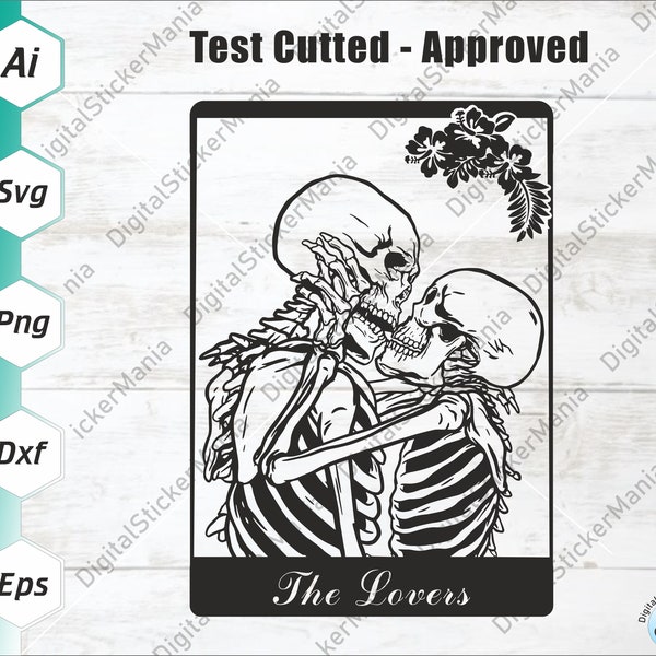 De Geliefden Svg, Tarotkaart Svg, Skeleton Love Svg, Schedel Svg, Skeleton Svg, Schedel Png, Tarotkaarten Png, Vector Clipart Dxf, Png, Eps, Ai Svg