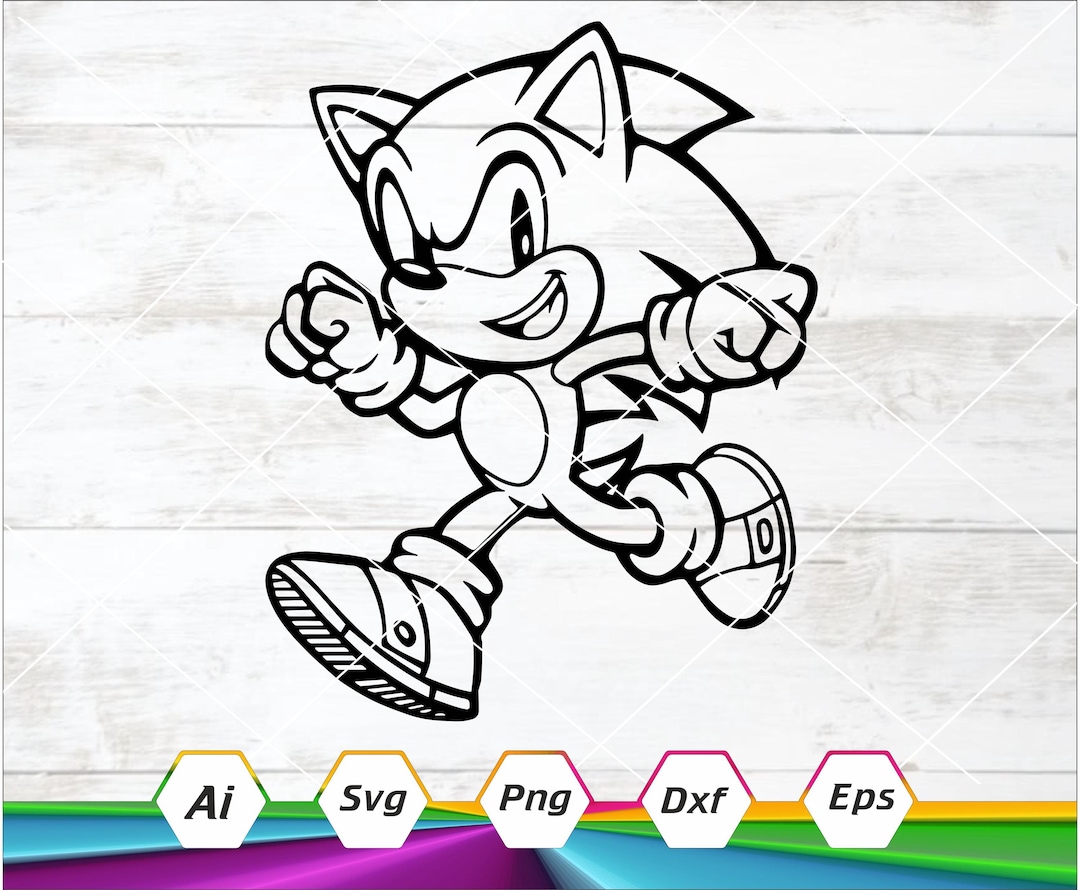 Sonic Svg, Sonic Character Outline Svg, Sonic Outline Svg, Sonic Png ...