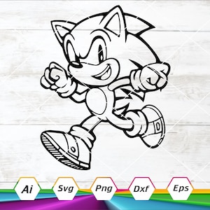 Sonic Plotterdatei, Sonic Charakter Umriss SVG, Sonic Outline geschnitten, Sonic Png, Sonic Clipart, Sonic Cricut Datei, digitaler Download, svg, dxf, eps, png