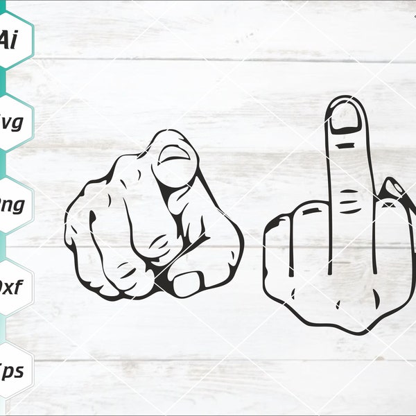 F you Svg, Middle finger, Flip the bird, Hand gesture, Hand pointing, Hey you F you, Offensive gesture, Flip off, Rude, Ai, Eps, Dxf, Png