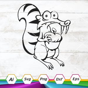 Scrat Svg, Ice Age Svg, Nuts Svg, Ardilla de Ice Age Svg, Scrat Clipart, Archivo de corte Cricut, Descarga digital, Svg, Dxf, Eps, Ai, Png