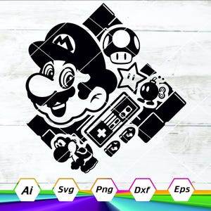 Mario Svg, Mario Silhouette Svg, Mario Bundle Svg, Arquivo de corte Svg, Mario Characters Clipart, Arquivos Cricut, Download digital, Dxf, Eps, Png