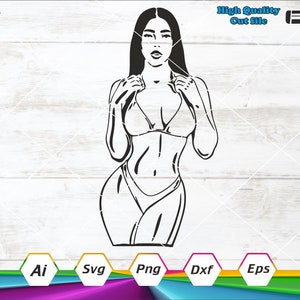 Sexy Mädchen svg, Preaty Lady png, ungezogene Frau, erotische slutty verführerisch, Model Mädchen, Auto Aufkleber, Cricut geschnitten Datei, Dxf, Eps, Ai, Png
