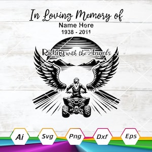 À une tendre mémoire, Mémorial d'un motard déchu, Rouler avec les anges, Hommage à un motard, Salut de motard, À la mémoire de, Png, Svg, Dxf, Ai