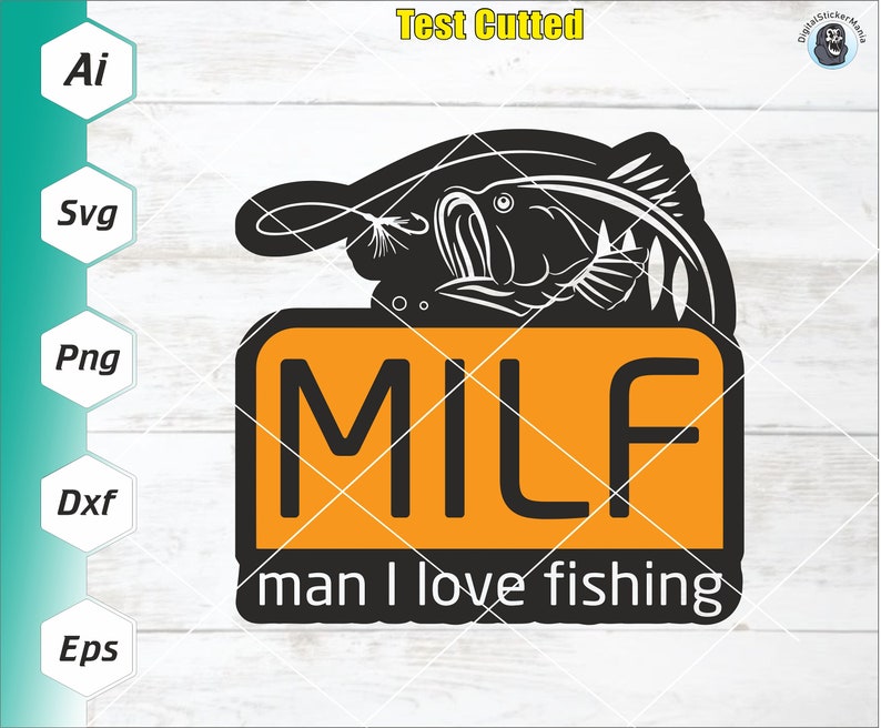 MILF Man I Love Fishing Retro Vintage Sunset Funny Fishing Gift" Lightweight Ho - Foto 7