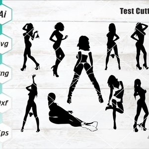 Sexy Girl Bundle svg, Preaty Lady Pack, freche Frau, erotische slutty verführerisch, Auto Aufkleber, Cricut geschnitten Datei, Dxf, Eps, Ai, Png