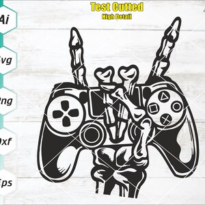 Gamer-Svg, Skelett-Gamer-Svg, Playstation- Controller-Svg, Gaming-Svg, Gamer Png, Cricut Schnitt Datei, digitaler Download, SVG, Dxf, Eps, Ai, Png