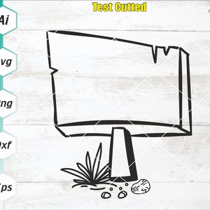 Archivos SVG de letrero de madera / Archivos de corte SVG de letrero de madera / Vector SVG de letrero de madera en blanco / Vector de silueta de letrero de madera / Poste de letrero de madera Clip Art