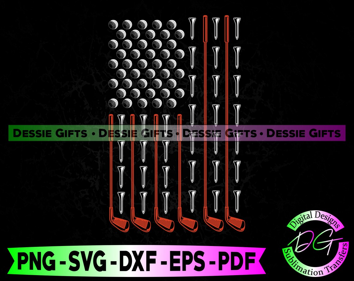 American Flag Golf Funny Golf Club Sports SVG American Flag Etsy