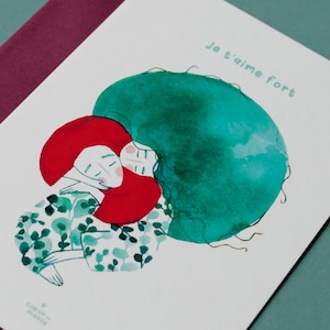 Carte Saint Valentin, amour, Je t'aime fort