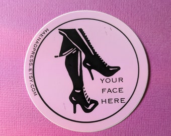 Pink Femdom sticker, 3 inches round