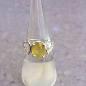 Zafiro amarillo natural de 5,50 quilates, plata de ley 925, anillo hecho a mano para hombres y mujeres, regalo de aniversario.