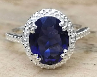 Handgjord ring med 5,50 karat tanzanit, 925 sterlingsilver