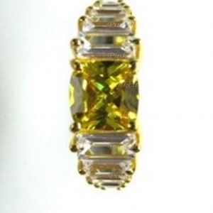 Anillo de zafiro amarillo natural de 4,00 quilates, chapado en oro, Anillo hecho a mano para hombre y mujer, Regalo de aniversario.