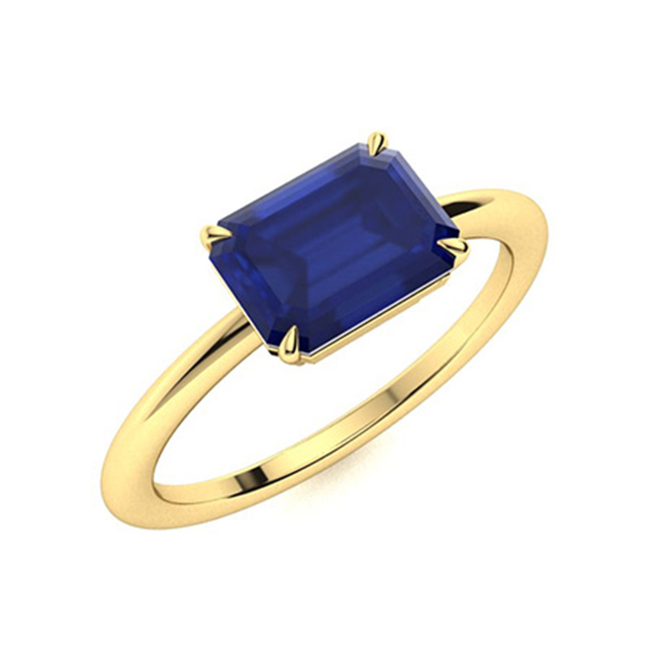 Natural Blue Sapphire 5.25 Carat Ring Gold Plated Handmade - Etsy