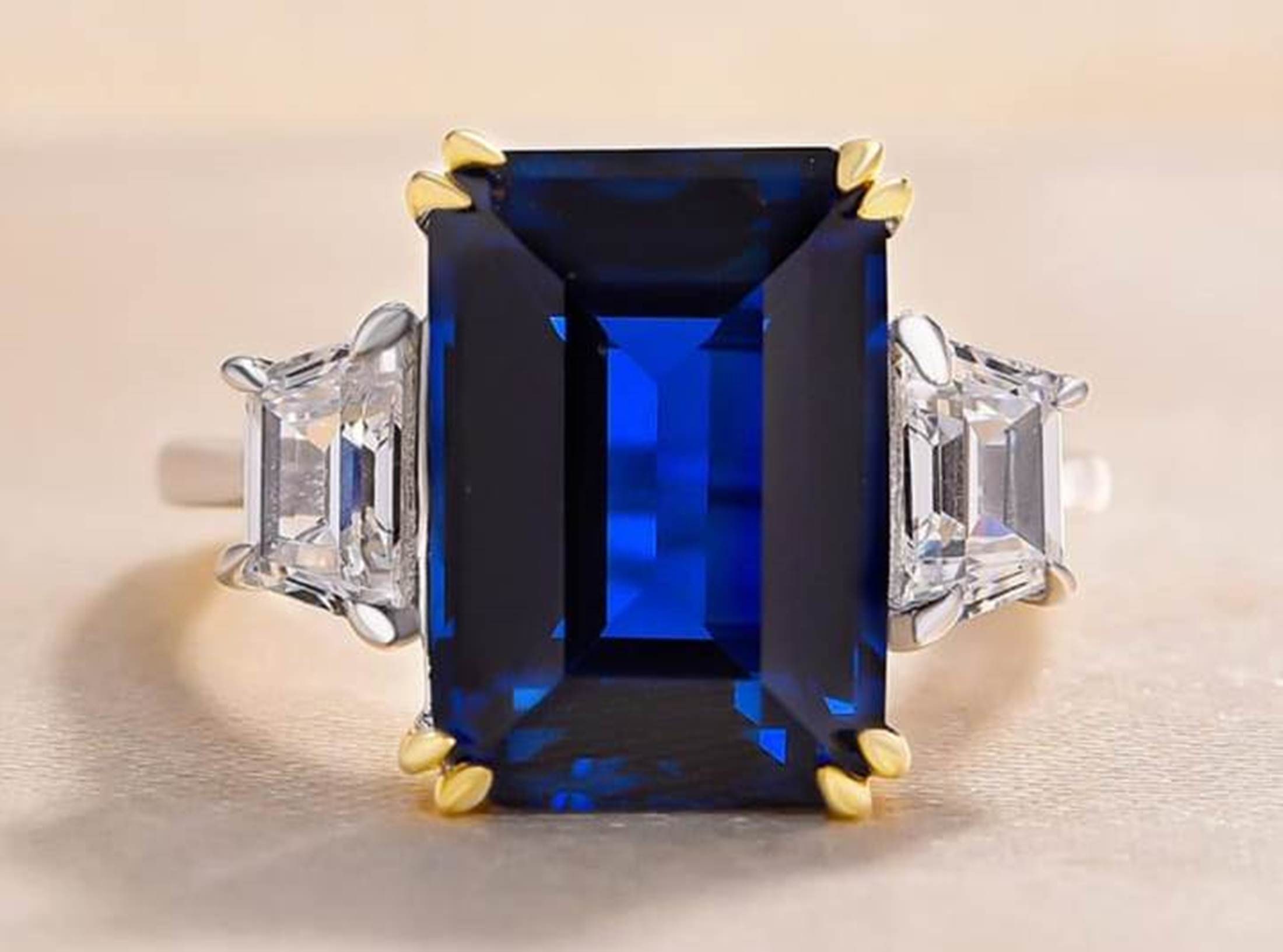 Lab tested Blue Sapphire Neelam Rashi Ratna original 22k yellow gold Ring |  eBay