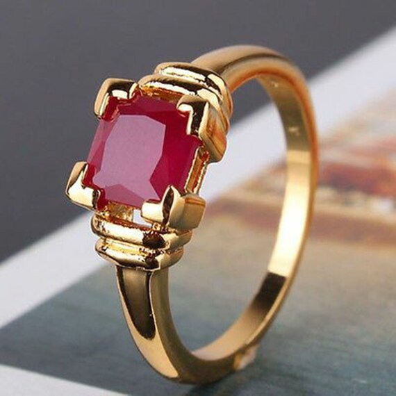 Buy Lucky Charm Tortoise One Gram Gold Ruby Stone Finger Ring for Ladies