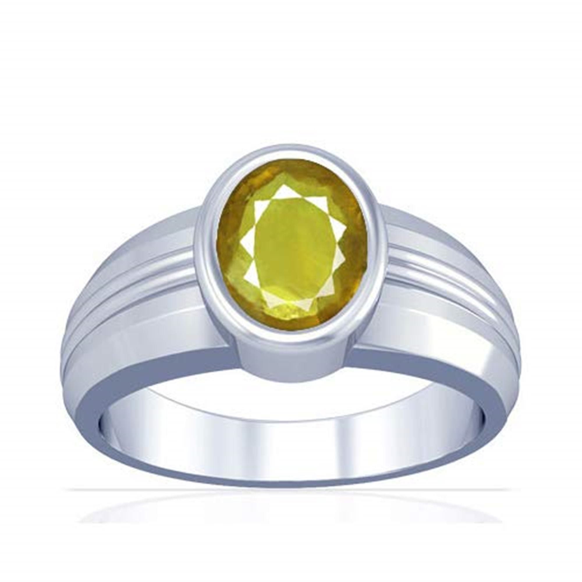 Amman Gold & Diamond LLP - Pukhraj Ring AMMA'N' GOLD & DIAMOND LLP Brings  to Certified Natural Yellow Sapphire (Pukhraj) Silver Ring Stone:- 2.26 Ct Yellow  Sapphire or Pukhraj is a Gemstone