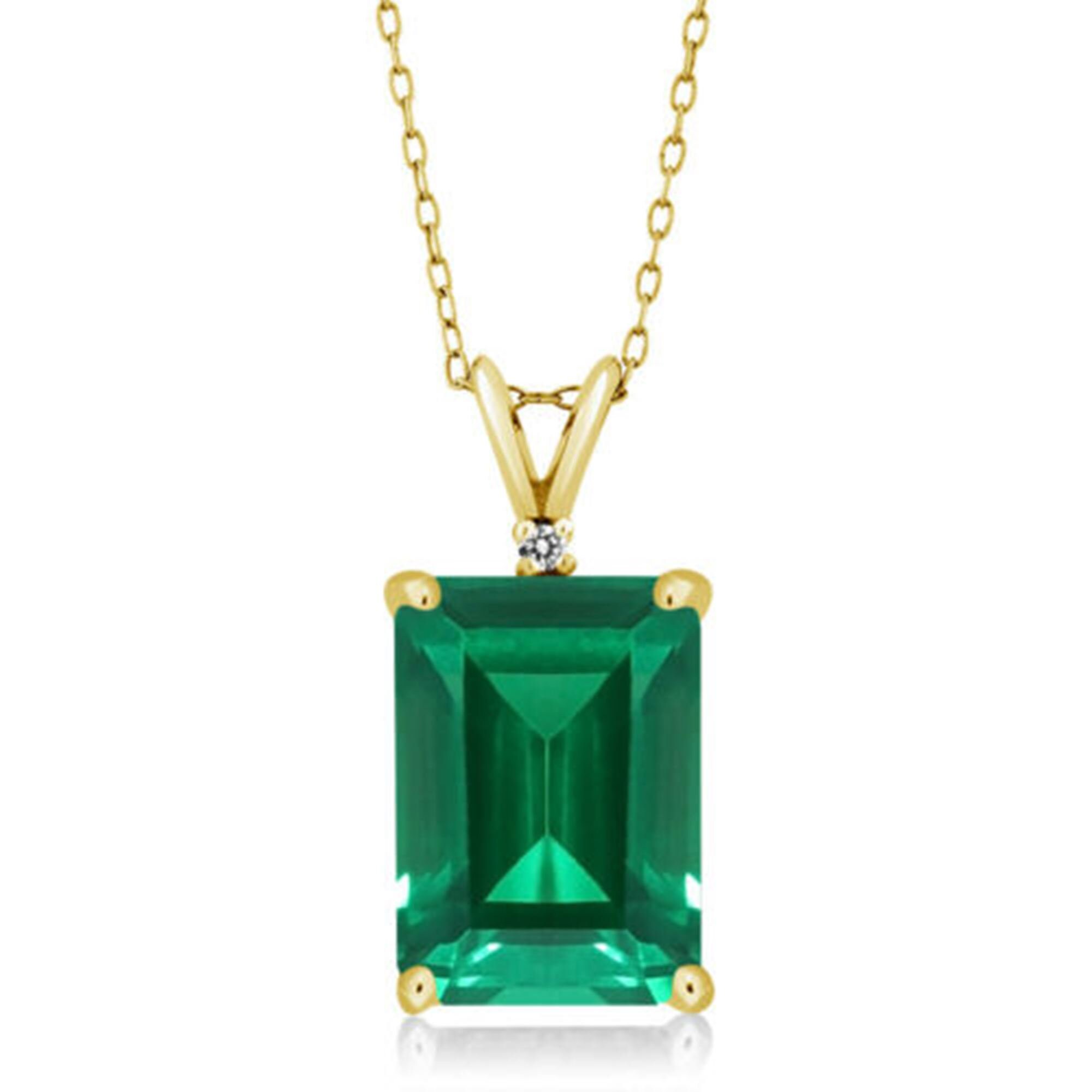 Natural Emerald 7.50 Carat Pendant Gold Plated Handmade - Etsy