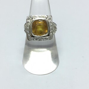 Zafiro amarillo natural 5.75 carat anillo, plata de ley 925, anillo hecho a mano para hombres y mujeres, regalo de Navidad.