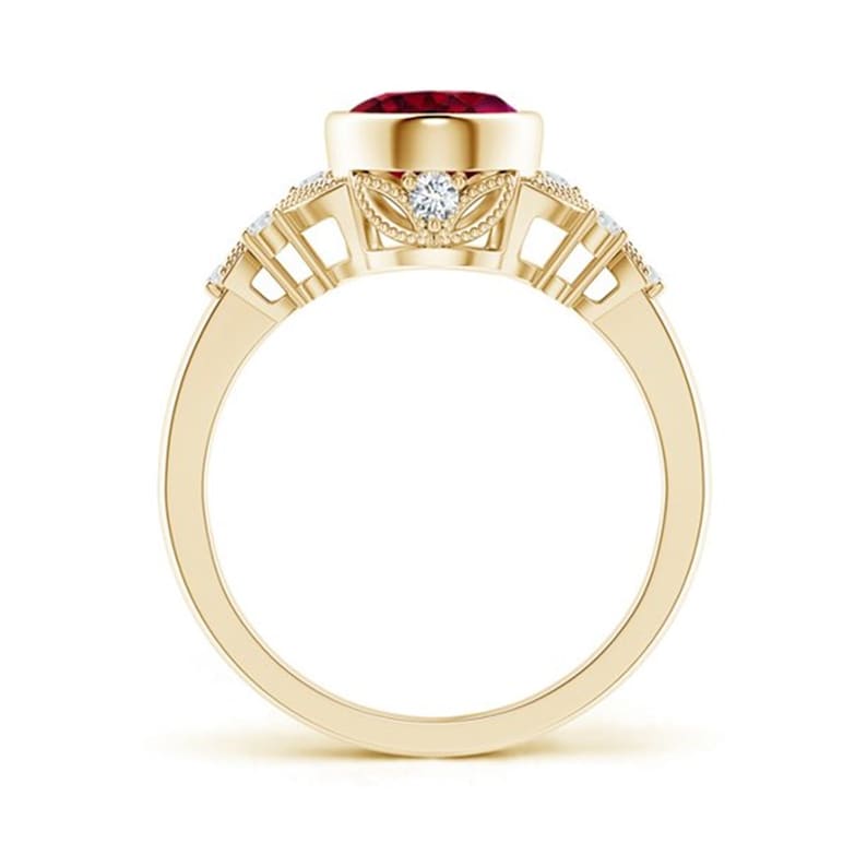 Handmade Ring For Men And Woman Natural Ruby 7 Carat Ring Anniversary Gift. Gold Plated Ring