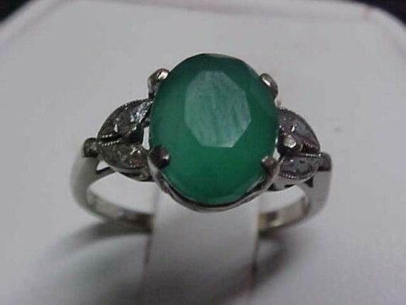 Natural 5 Carat Emerald Panna 925 Sterling Silver Handmade Ring